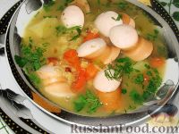 Фото к рецепту: Суп из чечевицы с сосисками