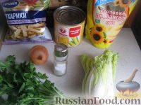 Фото приготовления рецепта: Быстрый салат с кукурузой и сухариками - шаг №1