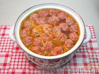 Фото приготовления рецепта: Куриный суп с овощами и свекольными клецками - шаг №18