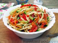 Фото к рецепту: Овощной салат с острой заправкой