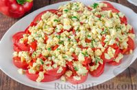 Фото к рецепту: Салат из помидоров с жареным сладким перцем и яйцами