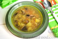 Фото приготовления рецепта: Гороховый суп с мясом и шампиньонами - шаг №15