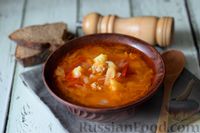 Фото к рецепту: Томатный суп с жареной капустой и фаршем