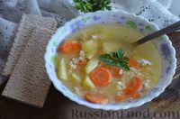 Фото к рецепту: Суп с куриным фаршем и обжаренным пшеном