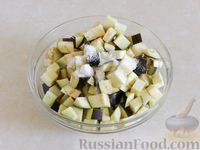 Фото приготовления рецепта: Салат из жареных баклажанов с орехами и чесноком - шаг №2