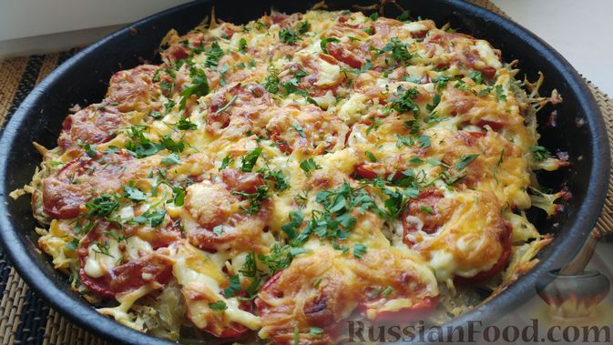 Мясо с картошкой в духовке под майонезом с сыром - рецепт с фото на luchistii-sudak.ru
