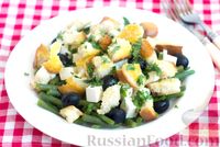 Фото к рецепту: Салат со стручковой фасолью, сыром фета и маслинами