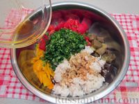 Фото приготовления рецепта: Салат из запечённых овощей с рисом - шаг №13