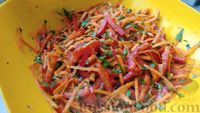 Фото приготовления рецепта: Маринованные баклажаны с морковью и сладким перцем - шаг №9
