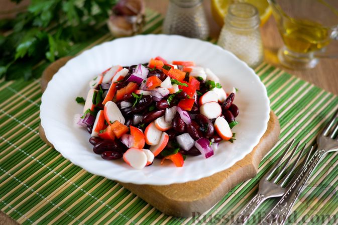 Салат из крабовых палочек с красной фасолью — рецепты | Дзен