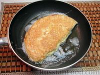 Фото приготовления рецепта: Вафельный бризоль с колбасой, помидорами и сыром - шаг №14