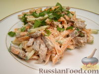 Фото приготовления рецепта: Салат из языка и свежих овощей - шаг №7