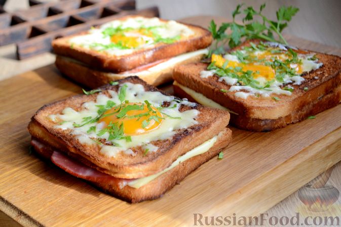 Горячие бутерброды с яйцом и сыром - Кулинарный пошаговый рецепт с фото.