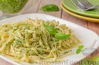 Фото к рецепту: Спагетти с базиликовым соусом