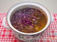 Фото приготовления рецепта: Куриный суп с краснокочанной капустой - шаг №9