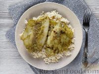 Фото приготовления рецепта: Рыба с соусом песто и соком лимона (на сковороде) - шаг №9