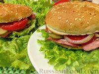 Фото к рецепту: Гамбургеры с сосисками