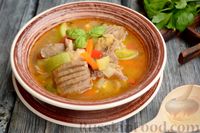 Фото к рецепту: Куриный суп с овощами и гречневыми клёцками