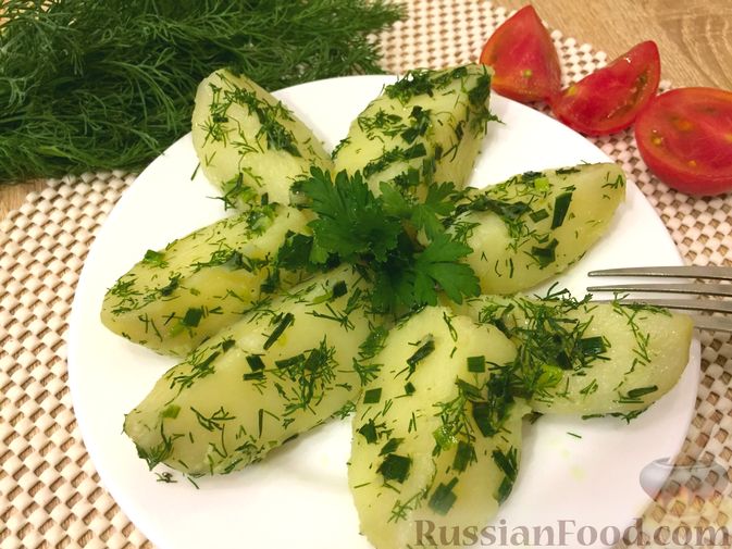 Вареный картофель с зеленью и маслом (пошаговый рецепт с фото) - Pro Vkusnyashki