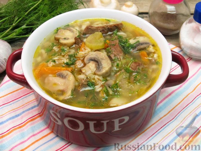 Постный грибной суп с перловкой – кулинарный рецепт
