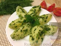 Фото приготовления рецепта: Картофель отварной с зеленым луком - шаг №12