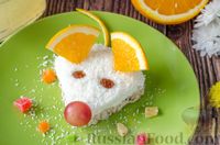 Фото к рецепту: Детский творожно-злаковый десерт в виде крысёнка