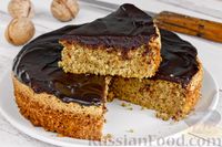 Фото к рецепту: Ореховый кекс с шоколадной глазурью