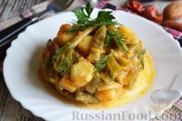 Фото к рецепту: Картофель, тушенный со стручковой фасолью и помидорами