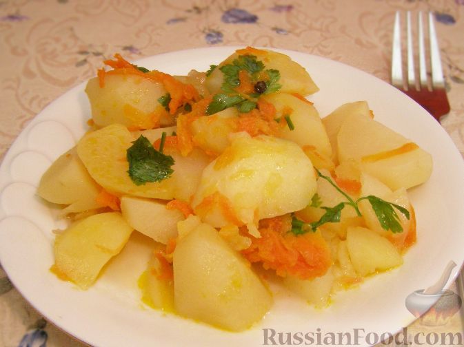 Тушеная картошка с мясом в мультиварке | Волшебная Eда.ру