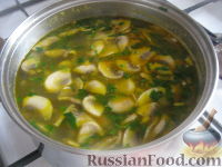 Фото приготовления рецепта: Суп картофельный со свежими грибами - шаг №12