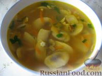 Фото приготовления рецепта: Суп картофельный со свежими грибами - шаг №13