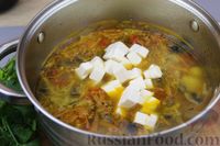 Фото приготовления рецепта: Сырный суп с фаршем, капустой и грибами - шаг №19