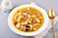 Фото к рецепту: Грибной суп с фасолью и чесночными галушками