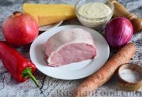 Фото приготовления рецепта: Мясной салат с сыром, морковью и болгарским перцем - шаг №1