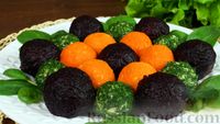 Фото приготовления рецепта: Разноцветные закусочные шарики из овощей, курицы, яиц и сыра - шаг №15