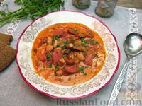 Фото приготовления рецепта: Фасолевый суп с колбасками - шаг №15