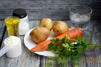 Фото приготовления рецепта: Картофельно-морковные драники - шаг №1