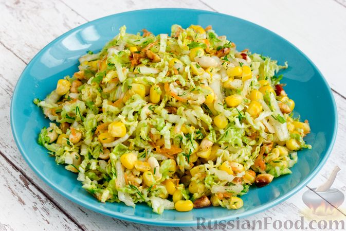 Крабовый салат с кукурузой и пекинской капустой рецепт – Европейская кухня: Салаты. «Еда»