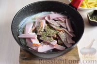 Фото приготовления рецепта: Паста с брокколи, ветчиной и сыром - шаг №6