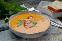 Фото приготовления рецепта: Сырный суп с копчёным окорочком и молоком - шаг №11