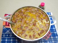 Фото приготовления рецепта: Сырный суп с грибами и колбасками - шаг №16