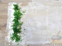 Фото приготовления рецепта: Рулеты из теста фило с мясом, сливочным сыром и зеленью - шаг №9