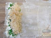Фото приготовления рецепта: Рулеты из теста фило с мясом, сливочным сыром и зеленью - шаг №10