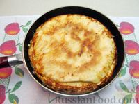 Фото приготовления рецепта: Пирог из лаваша с картофелем, творогом и сыром (на сковороде) - шаг №19