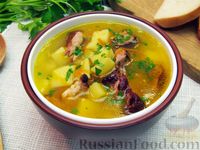 Фото приготовления рецепта: Картофельный суп с копчёными рёбрами - шаг №11
