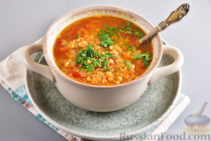 Чечевичный суп со свининой — рецепт с фото пошагово