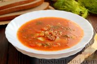 Фото к рецепту: Томатный суп с фаршем и фасолью