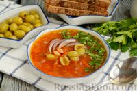Фото приготовления рецепта: Греческий томатный суп с фасолью и оливками - шаг №15