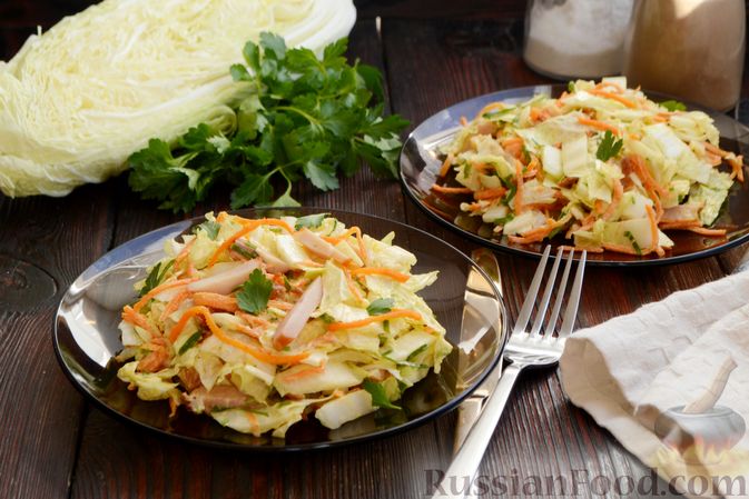 Салат с копченой курицей, пекинской капустой и кукурузой - пошаговый рецепт с фото на sauna-ernesto.ru