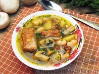 Фото приготовления рецепта: Фасолевый суп со свиными рёбрами и шампиньонами - шаг №18